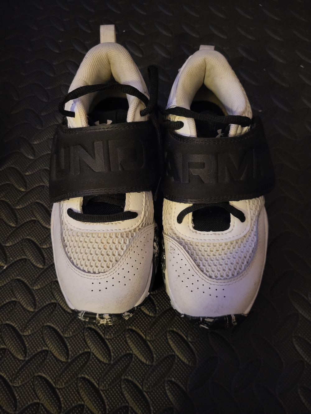 Under Armour Kids White and Black Hook-and-Loop Sneakers